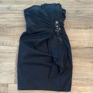 Black strapless dress